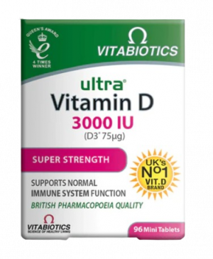 Vitabiotics Ultra Vitamin D 3000IU Super Strength Tablets - 96 Tablets