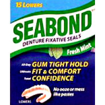 Seabond Denture Fixative Seals - Fresh Mint - 15 Lowers