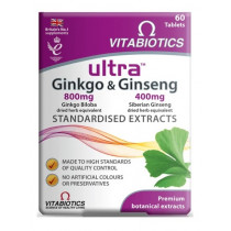 Vitabiotics Ultra Ginkgo and Ginseng Tablets 60 Tablets