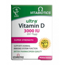 Vitabiotics Ultra Vitamin D 3000IU Super Strength Tablets - 96 Tablets